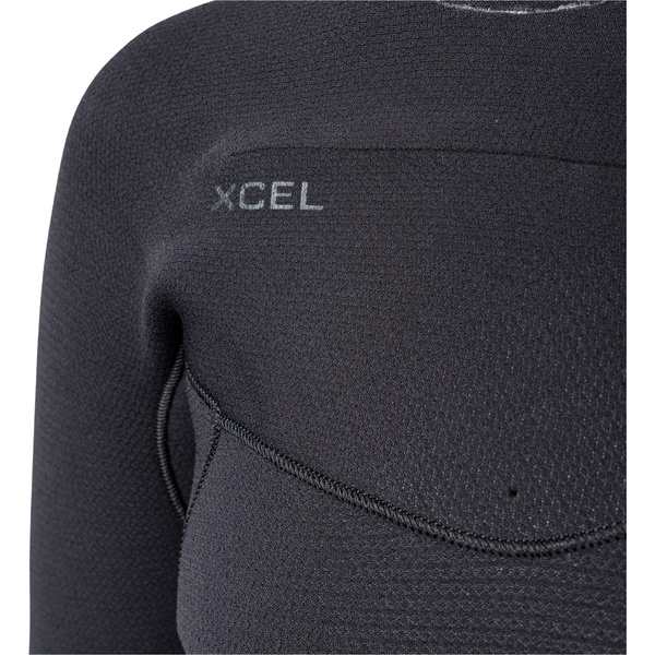 2025 Xcel Frauen Comp + 5/4mm Mit Kapuze Brustreißverschluss Neoprenanzug WN54CPH4 - Black